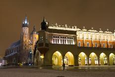 Market Square at Night, Poland, Krakow.-dziewul-Framed Photographic Print