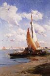 Fishing Craft with the Rivere degli Schiavoni, Venice, beyond-E. Aubrey Hunt-Mounted Giclee Print
