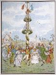 Country People Dance Round the Maypole the Girls Ducking in and out of the Ring Formed by the Men-E. Casella-Stretched Canvas