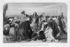 The "Pilgrims" Pray Before Embarking on the Voyage from Plymouth to America-E. Corbould-Art Print