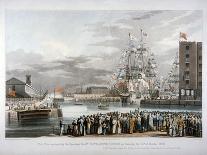 Queen Victoria and Prince Albert Arriving at the Royal Dockyard, Woolwich, Kent, 1843-E Duncan-Framed Giclee Print