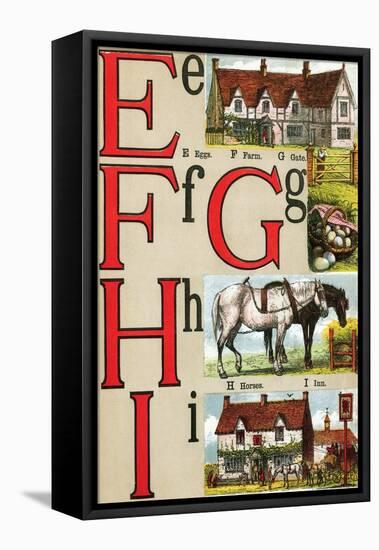 E, F, G, H, I Illustrated Letters-Edmund Evans-Framed Stretched Canvas