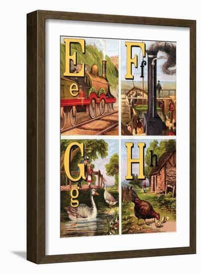 E, F, G, H Illustrated Letters-Edmund Evans-Framed Art Print