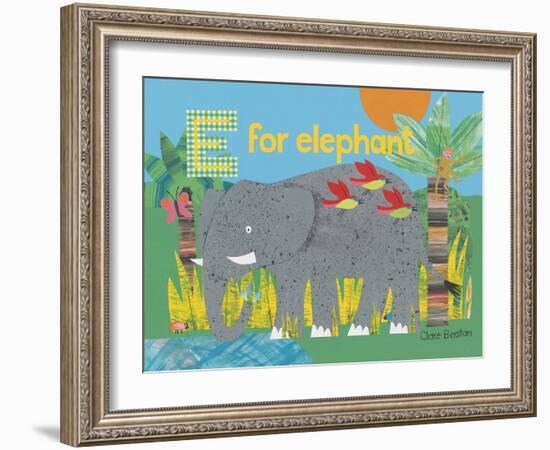 E for Elephant-Clare Beaton-Framed Giclee Print