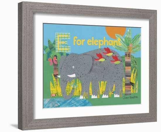 E for Elephant-Clare Beaton-Framed Giclee Print