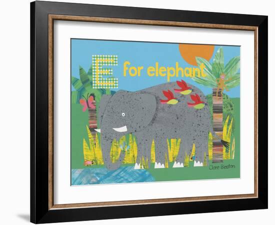 E for Elephant-Clare Beaton-Framed Giclee Print