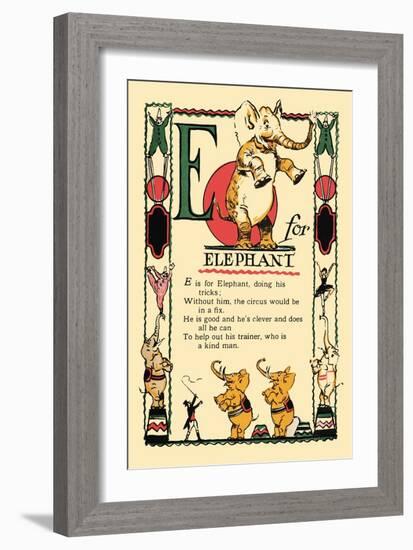 E for Elephant-Tony Sarge-Framed Art Print