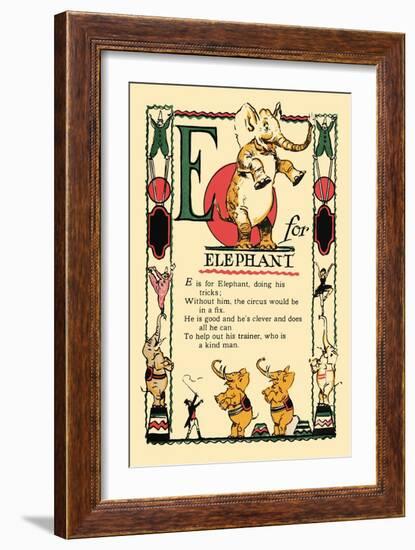 E for Elephant-Tony Sarge-Framed Art Print