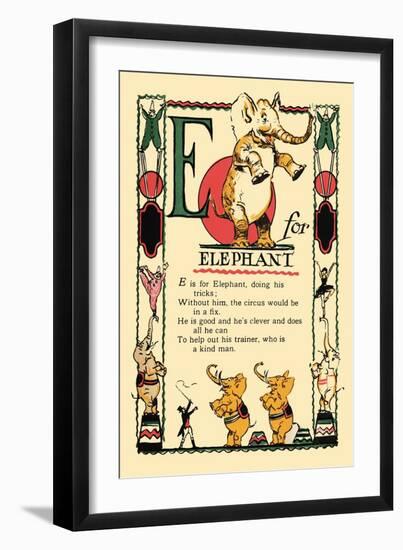 E for Elephant-Tony Sarge-Framed Art Print