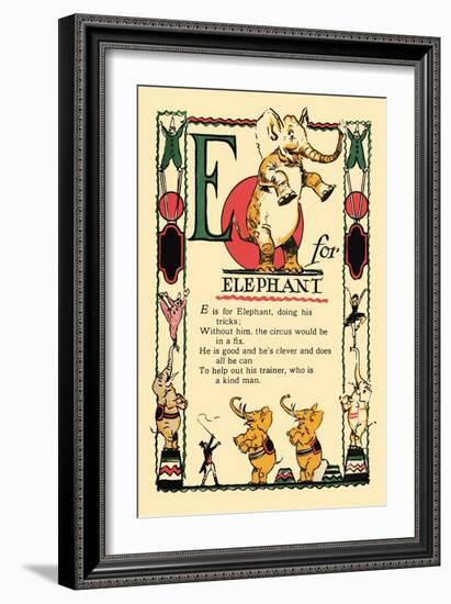 E for Elephant-Tony Sarge-Framed Art Print