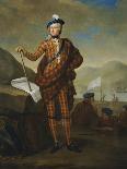 Harlequin Portrait of Prince Charles Edward Stewart (1720-1788), in Red Tartan Coat, Breeches-E. Gill-Mounted Giclee Print