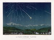 "Shooting Stars", The Meteorite Shower of November 1872 Seen Over Hills-E. Guillemin-Framed Premier Image Canvas