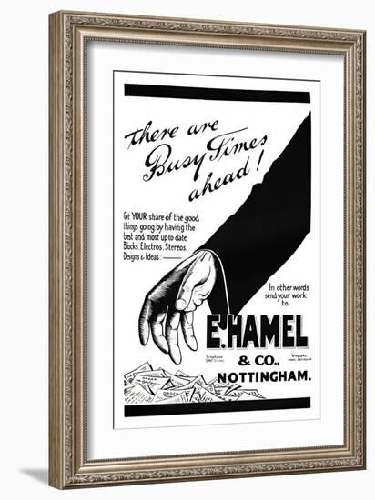 'E. Hamel & Co. advert - There are busy times ahead!', 1919-Unknown-Framed Giclee Print