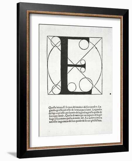 E, Illustration from 'Divina Proportione' by Luca Pacioli (C.1445-1517), Originally Pub. Venice,…-Leonardo da Vinci-Framed Giclee Print