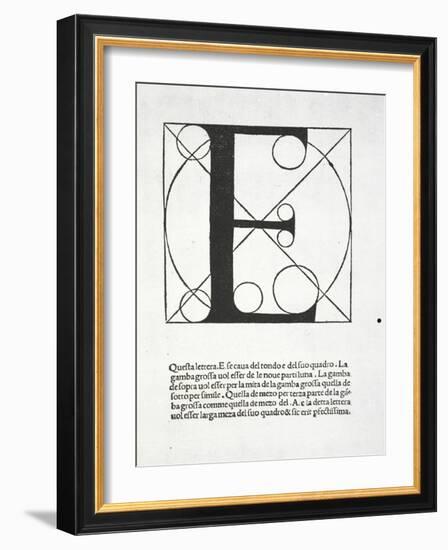 E, Illustration from 'Divina Proportione' by Luca Pacioli (C.1445-1517), Originally Pub. Venice,…-Leonardo da Vinci-Framed Giclee Print