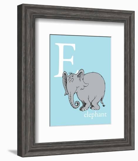 E is for Elephant (blue)-Theodor (Dr. Seuss) Geisel-Framed Art Print