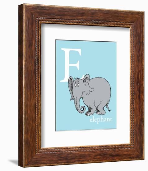 E is for Elephant (blue)-Theodor (Dr. Seuss) Geisel-Framed Art Print