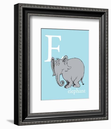 E is for Elephant (blue)-Theodor (Dr. Seuss) Geisel-Framed Art Print