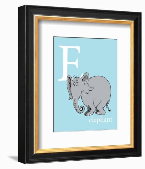 E is for Elephant (blue)-Theodor (Dr. Seuss) Geisel-Framed Art Print