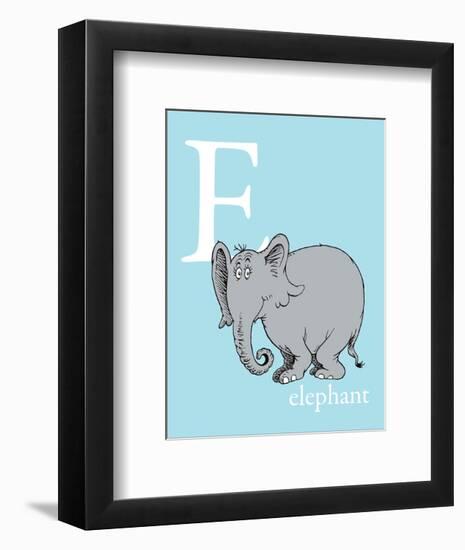 E is for Elephant (blue)-Theodor (Dr. Seuss) Geisel-Framed Art Print