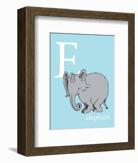 E is for Elephant (blue)-Theodor (Dr. Seuss) Geisel-Framed Art Print