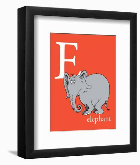 E is for Elephant (red)-Theodor (Dr. Seuss) Geisel-Framed Art Print