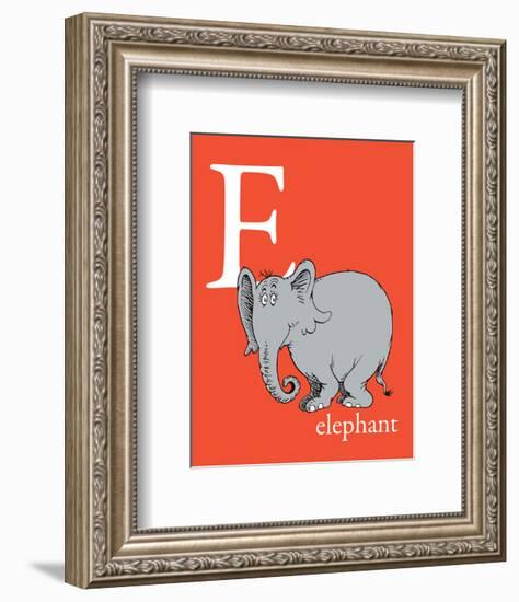 E is for Elephant (red)-Theodor (Dr. Seuss) Geisel-Framed Art Print