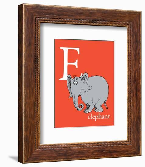 E is for Elephant (red)-Theodor (Dr. Seuss) Geisel-Framed Art Print