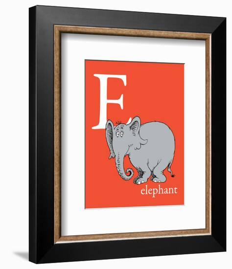 E is for Elephant (red)-Theodor (Dr. Seuss) Geisel-Framed Art Print