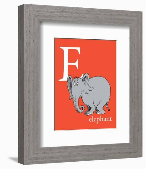 E is for Elephant (red)-Theodor (Dr. Seuss) Geisel-Framed Art Print