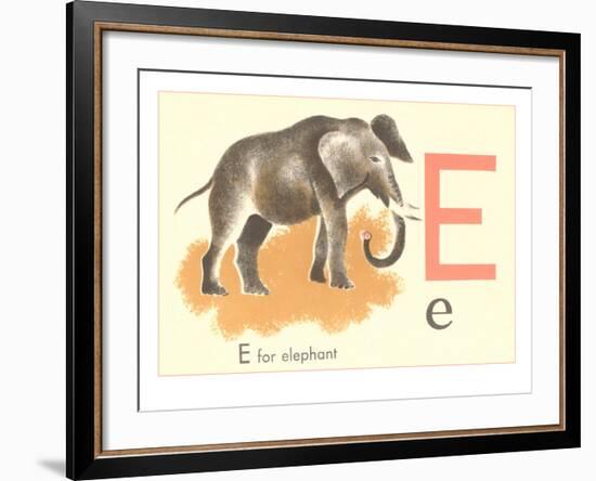 E is for Elephant--Framed Art Print