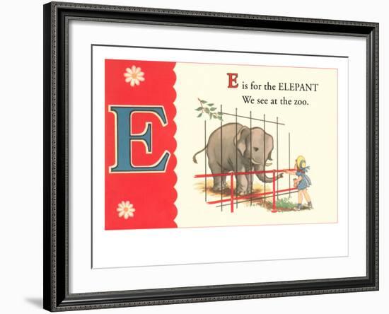 E is for Elephant-null-Framed Art Print