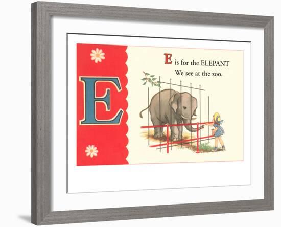E is for Elephant-null-Framed Art Print