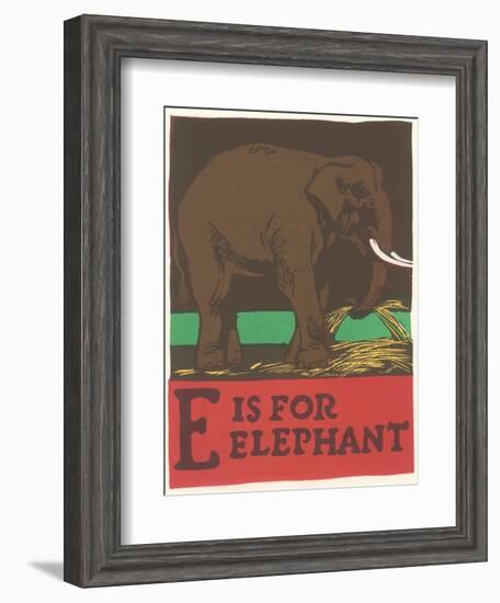 E is for Elephant-null-Framed Art Print