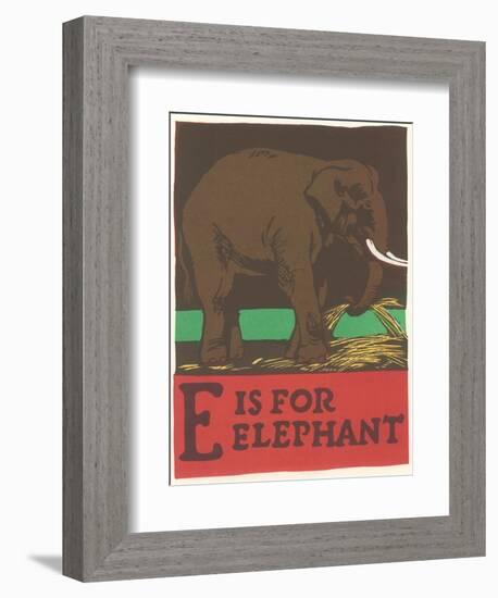 E is for Elephant-null-Framed Art Print