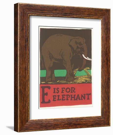 E is for Elephant-null-Framed Art Print