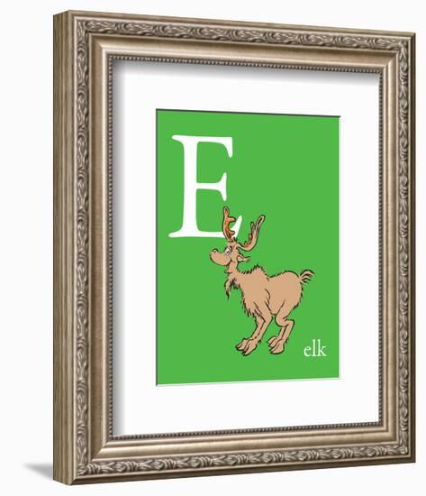 E is for Elk (green)-Theodor (Dr. Seuss) Geisel-Framed Art Print