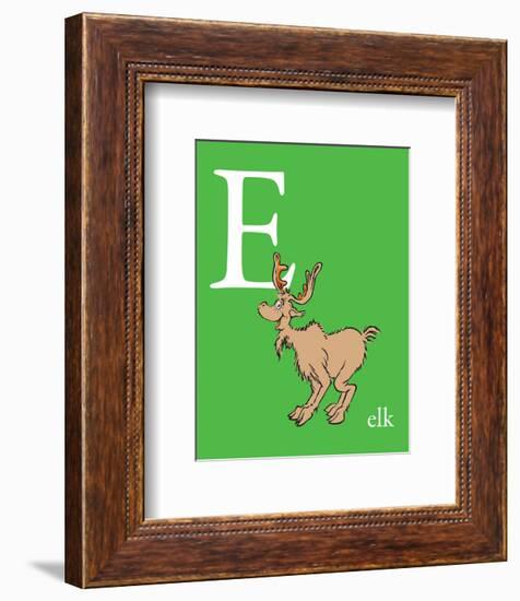 E is for Elk (green)-Theodor (Dr. Seuss) Geisel-Framed Art Print