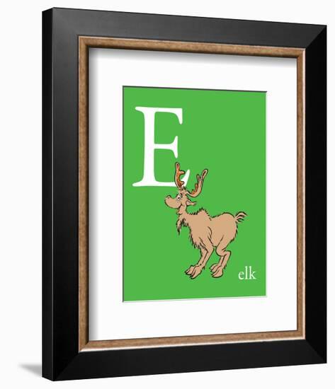 E is for Elk (green)-Theodor (Dr. Seuss) Geisel-Framed Art Print