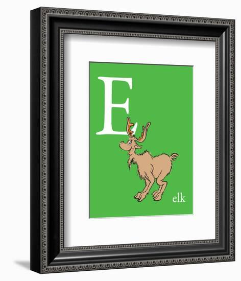 E is for Elk (green)-Theodor (Dr. Seuss) Geisel-Framed Art Print