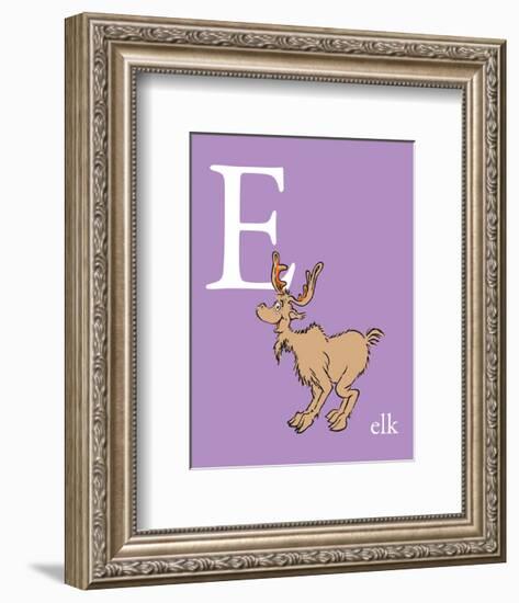 E is for Elk (purple)-Theodor (Dr. Seuss) Geisel-Framed Art Print