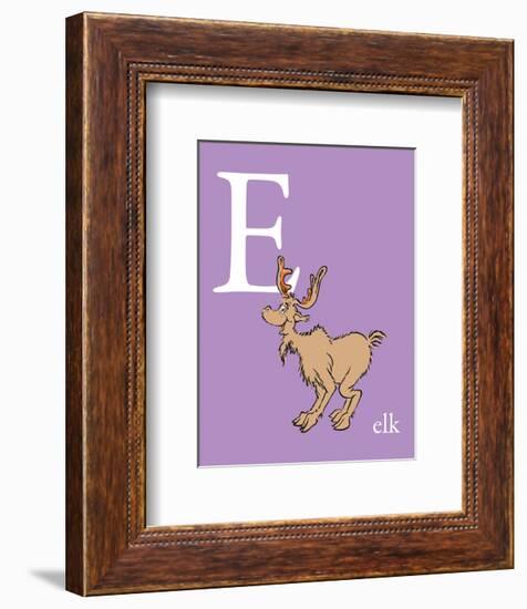 E is for Elk (purple)-Theodor (Dr. Seuss) Geisel-Framed Art Print