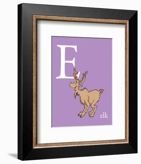 E is for Elk (purple)-Theodor (Dr. Seuss) Geisel-Framed Art Print