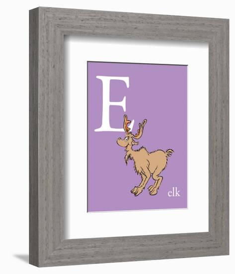 E is for Elk (purple)-Theodor (Dr. Seuss) Geisel-Framed Art Print