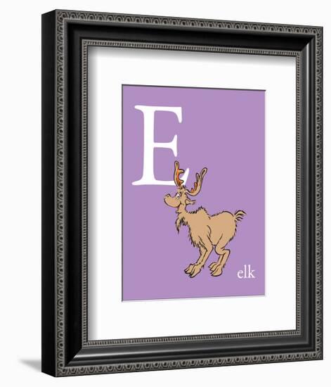 E is for Elk (purple)-Theodor (Dr. Seuss) Geisel-Framed Art Print