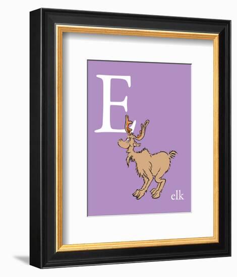 E is for Elk (purple)-Theodor (Dr. Seuss) Geisel-Framed Art Print