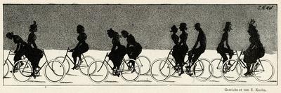 Cycling Silhouette-E. Kneiss-Framed Stretched Canvas