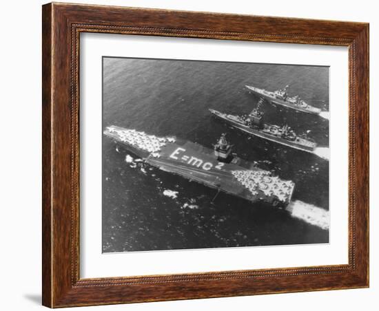 E=Mc2 on USS Enterprise Aircraft Carrier-null-Framed Photographic Print