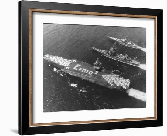 E=Mc2 on USS Enterprise Aircraft Carrier-null-Framed Photographic Print