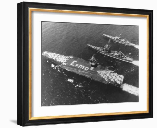 E=Mc2 on USS Enterprise Aircraft Carrier-null-Framed Photographic Print